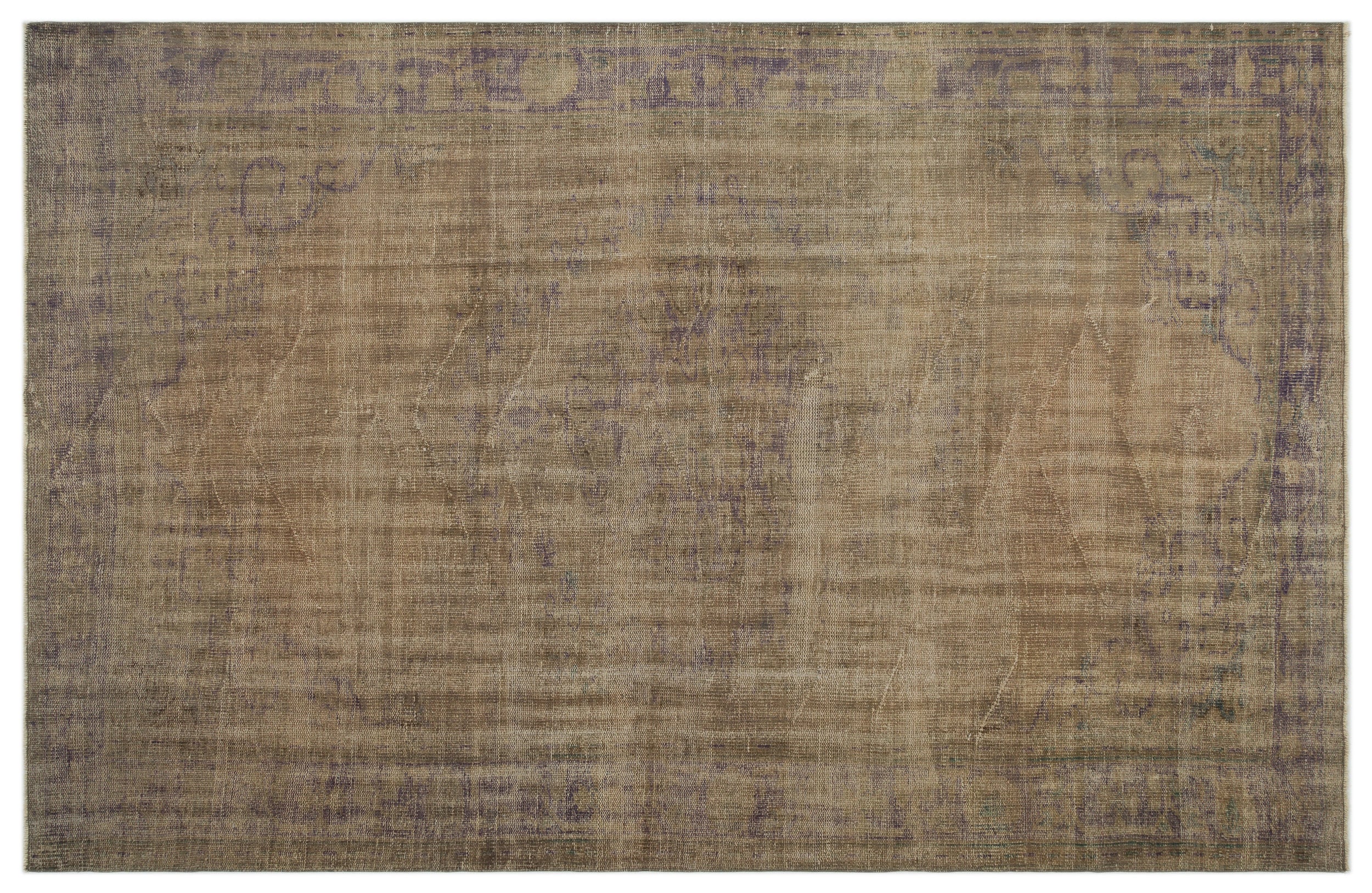 Brown Over Dyed Vintage Rug 6'3'' x 9'10'' ft 190 x 300 cm