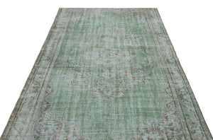 Green Over Dyed Vintage Rug 5'5'' x 8'11'' ft 165 x 272 cm