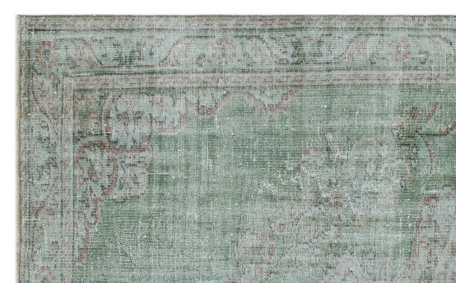 Green Over Dyed Vintage Rug 5'5'' x 8'11'' ft 165 x 272 cm