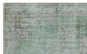 Green Over Dyed Vintage Rug 5'5'' x 8'11'' ft 165 x 272 cm