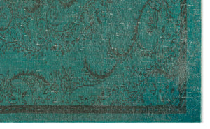 Turquoise  Over Dyed Vintage Rug 5'3'' x 8'7'' ft 160 x 262 cm