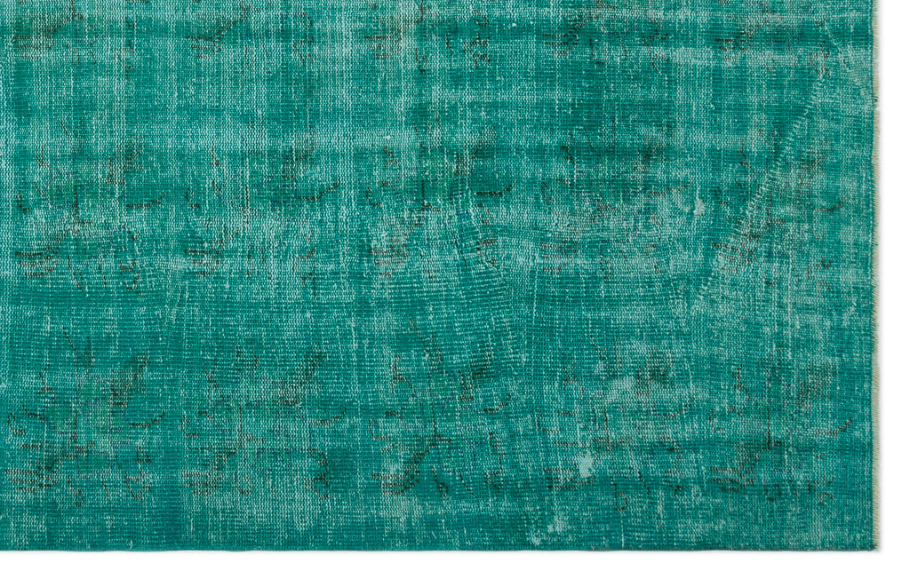 Turquoise  Over Dyed Vintage Rug 6'1'' x 9'7'' ft 186 x 291 cm