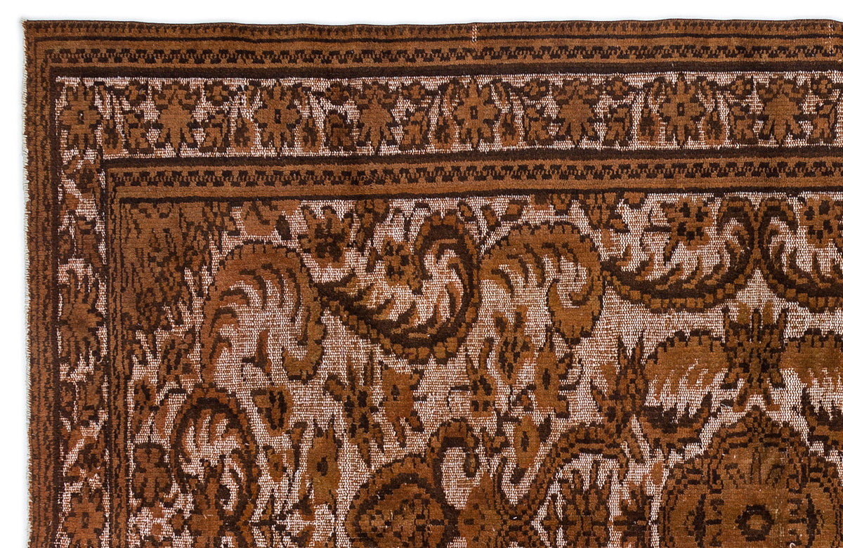 Brown Over Dyed Carved Rug 5&#39;7&#39;&#39; x 8&#39;4&#39;&#39; ft 170 x 254 cm