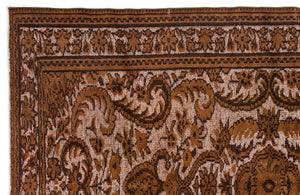 Brown Over Dyed Carved Rug 5'7'' x 8'4'' ft 170 x 254 cm