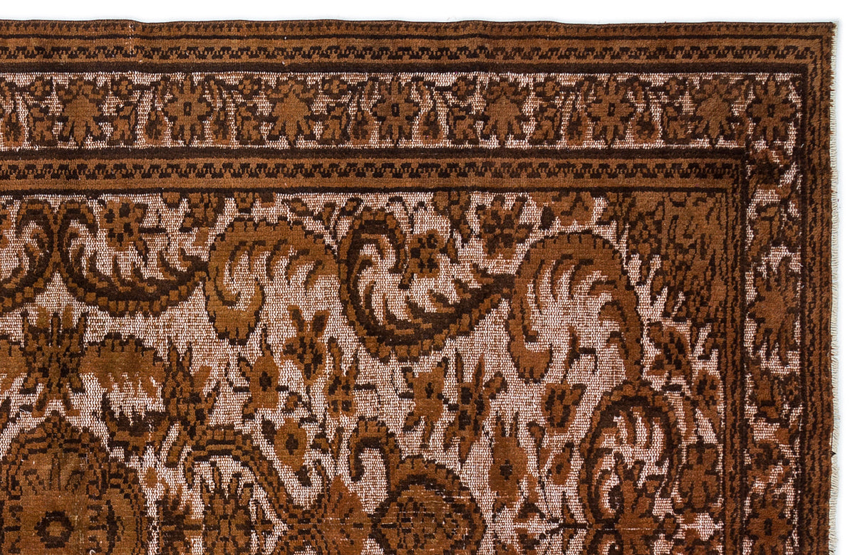 Brown Over Dyed Carved Rug 5&#39;7&#39;&#39; x 8&#39;4&#39;&#39; ft 170 x 254 cm