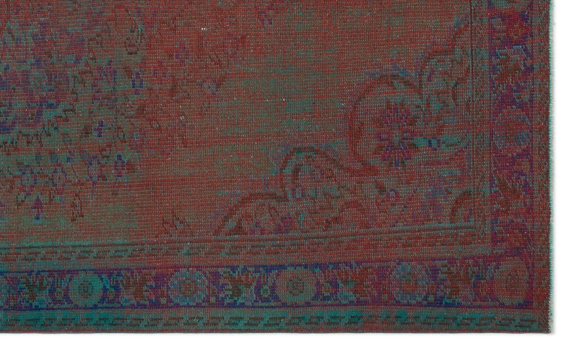 Brown Over Dyed Vintage Rug 5'7'' x 8'11'' ft 170 x 273 cm