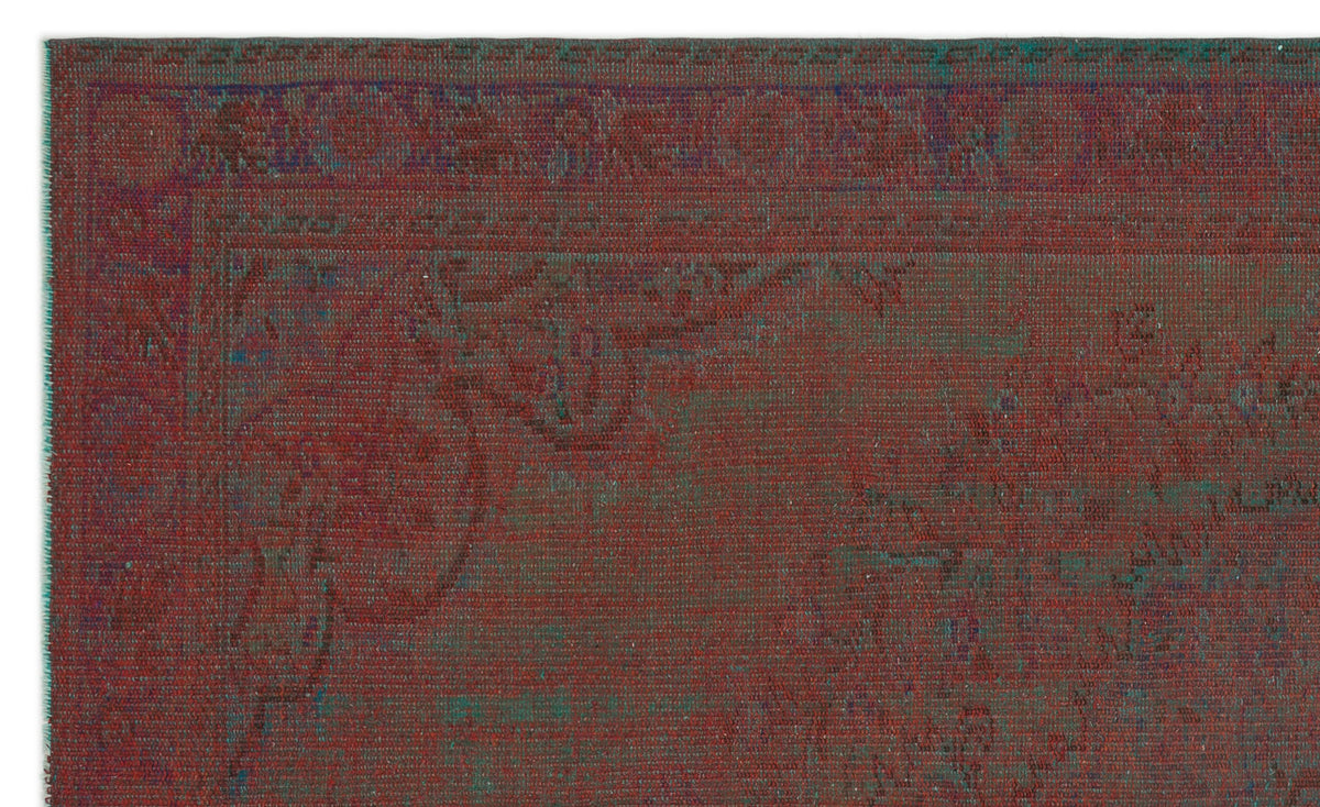 Brown Over Dyed Vintage Rug 5&#39;7&#39;&#39; x 8&#39;11&#39;&#39; ft 170 x 273 cm