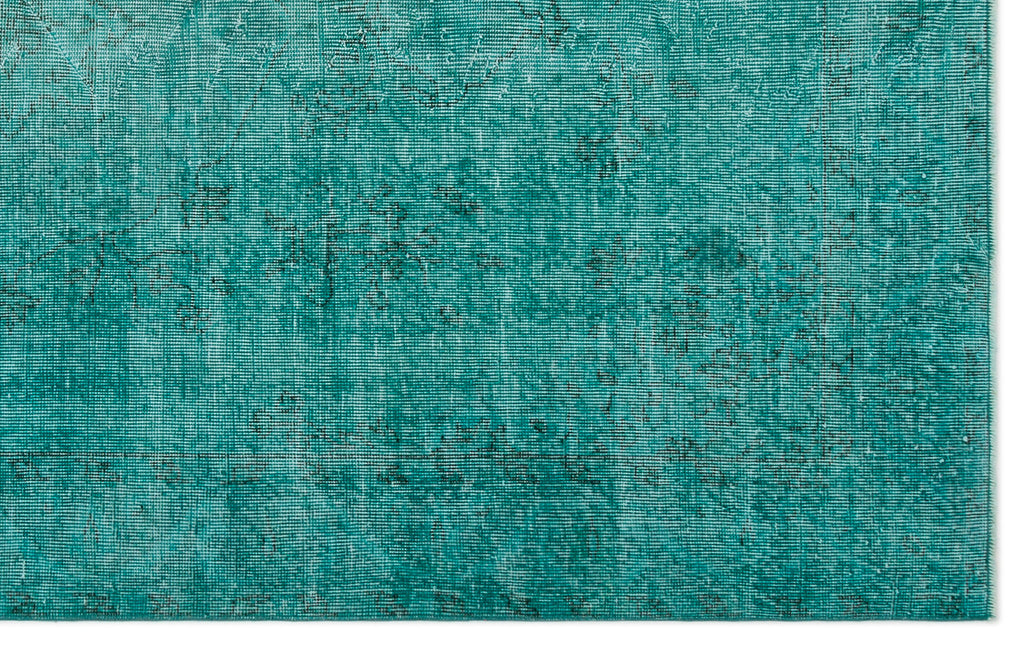 Turquoise  Over Dyed Vintage Rug 5'6'' x 8'10'' ft 167 x 270 cm