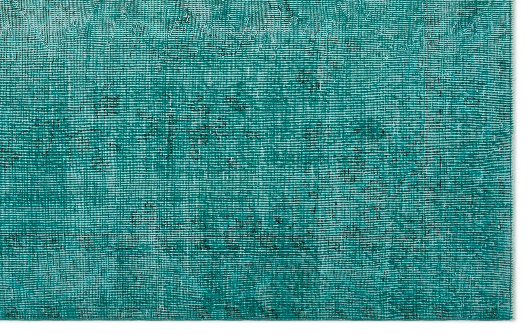 Turquoise  Over Dyed Vintage Rug 5'6'' x 8'10'' ft 167 x 270 cm
