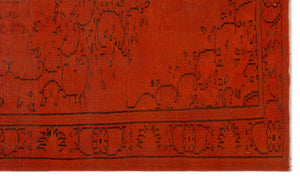 Orange Over Dyed Vintage Rug 5'2'' x 8'7'' ft 158 x 261 cm