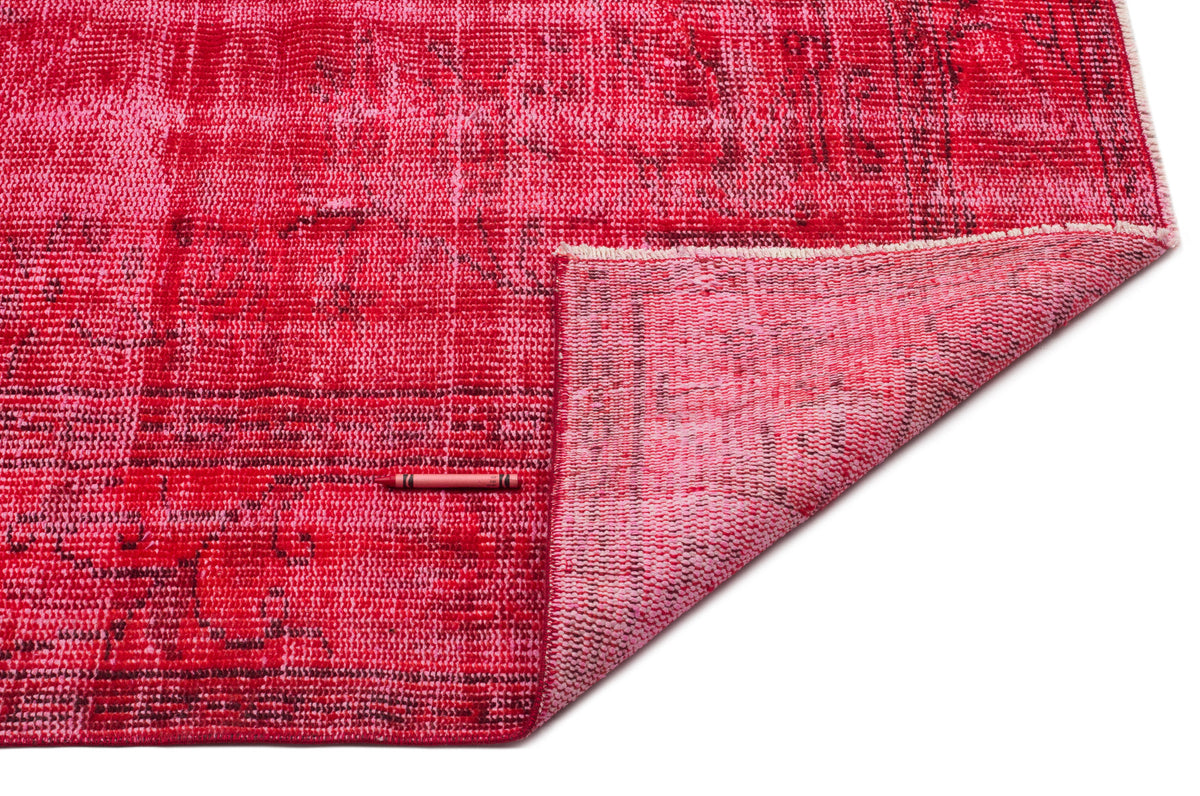 Red Over Dyed Vintage Rug 6&#39;0&#39;&#39; x 9&#39;2&#39;&#39; ft 183 x 280 cm