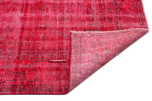 Red Over Dyed Vintage Rug 6'0'' x 9'2'' ft 183 x 280 cm