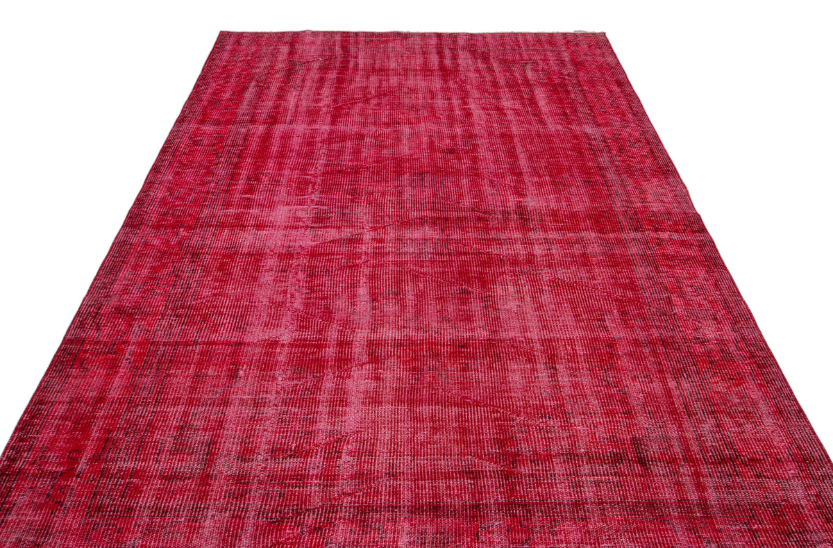 Red Over Dyed Vintage Rug 6&#39;0&#39;&#39; x 9&#39;2&#39;&#39; ft 183 x 280 cm