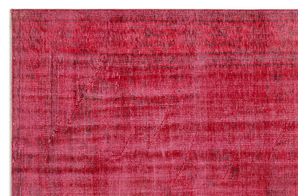 Red Over Dyed Vintage Rug 6&#39;0&#39;&#39; x 9&#39;2&#39;&#39; ft 183 x 280 cm