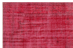 Red Over Dyed Vintage Rug 6'0'' x 9'2'' ft 183 x 280 cm