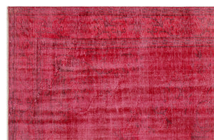 Red Over Dyed Vintage Rug 6'0'' x 9'2'' ft 183 x 280 cm