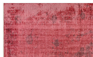 Red Over Dyed Vintage Rug 5'2'' x 8'6'' ft 158 x 259 cm