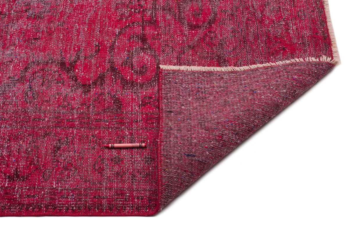 Red Over Dyed Vintage Rug 6&#39;0&#39;&#39; x 8&#39;10&#39;&#39; ft 183 x 268 cm