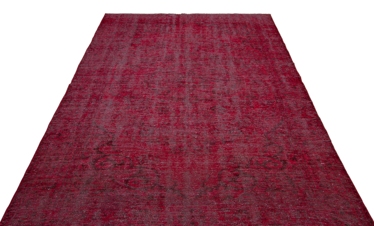 Red Over Dyed Vintage Rug 6&#39;0&#39;&#39; x 8&#39;10&#39;&#39; ft 183 x 268 cm