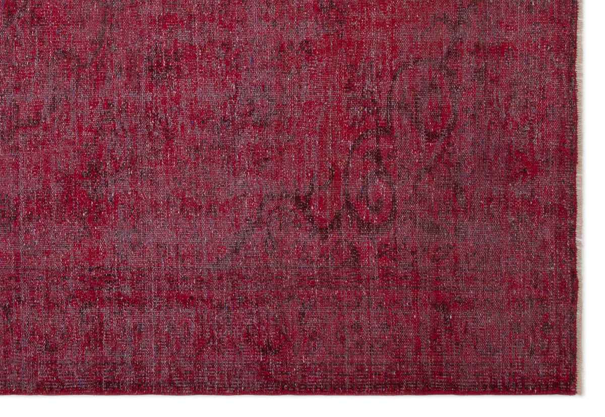 Red Over Dyed Vintage Rug 6&#39;0&#39;&#39; x 8&#39;10&#39;&#39; ft 183 x 268 cm