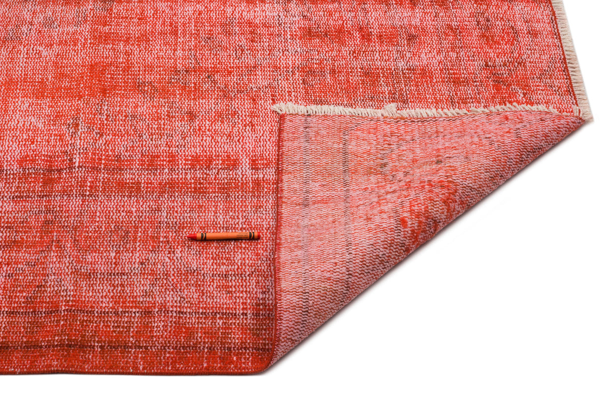 Orange Over Dyed Vintage Rug 5&#39;9&#39;&#39; x 9&#39;5&#39;&#39; ft 175 x 286 cm