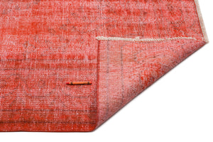 Orange Over Dyed Vintage Rug 5'9'' x 9'5'' ft 175 x 286 cm