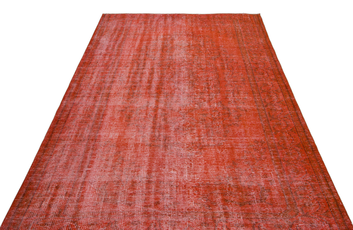 Orange Over Dyed Vintage Rug 5&#39;9&#39;&#39; x 9&#39;5&#39;&#39; ft 175 x 286 cm