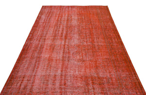 Orange Over Dyed Vintage Rug 5'9'' x 9'5'' ft 175 x 286 cm