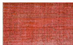 Orange Over Dyed Vintage Rug 5'9'' x 9'5'' ft 175 x 286 cm