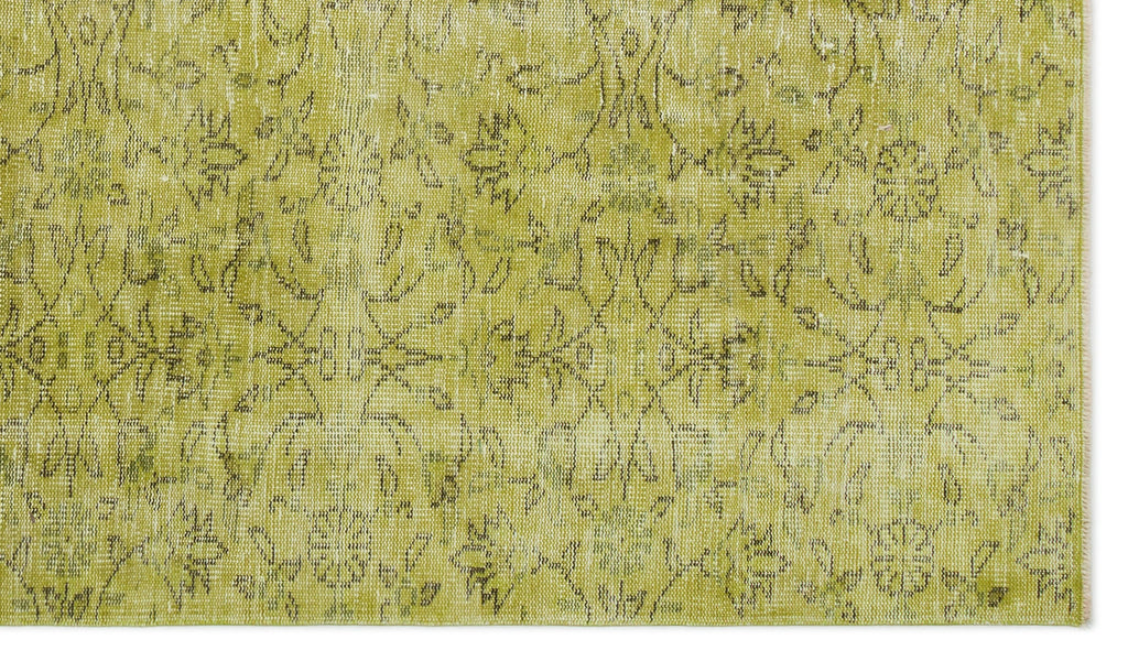 Green Over Dyed Vintage Rug 4'9'' x 8'2'' ft 145 x 250 cm