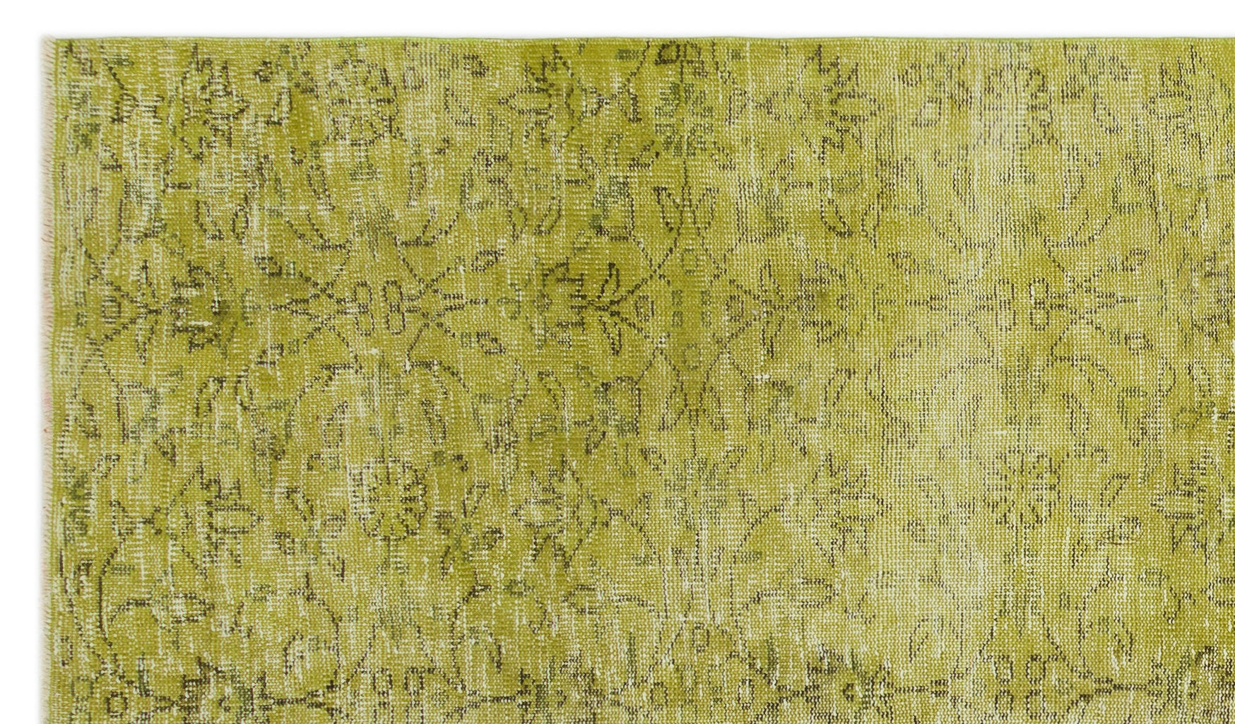 Green Over Dyed Vintage Rug 4'9'' x 8'2'' ft 145 x 250 cm