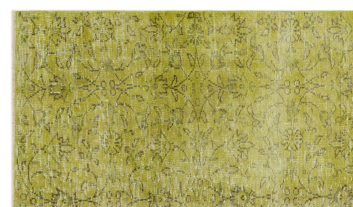 Green Over Dyed Vintage Rug 4&#39;9&#39;&#39; x 8&#39;2&#39;&#39; ft 145 x 250 cm