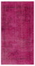 Fuchsia Over Dyed Vintage Rug 3'9'' x 6'12'' ft 115 x 213 cm