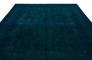 Turquoise  Over Dyed Vintage XLarge Rug 9'1'' x 12'2'' ft 277 x 370 cm