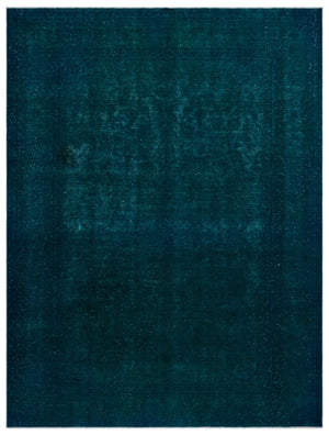Turquoise  Over Dyed Vintage XLarge Rug 9'1'' x 12'2'' ft 277 x 370 cm