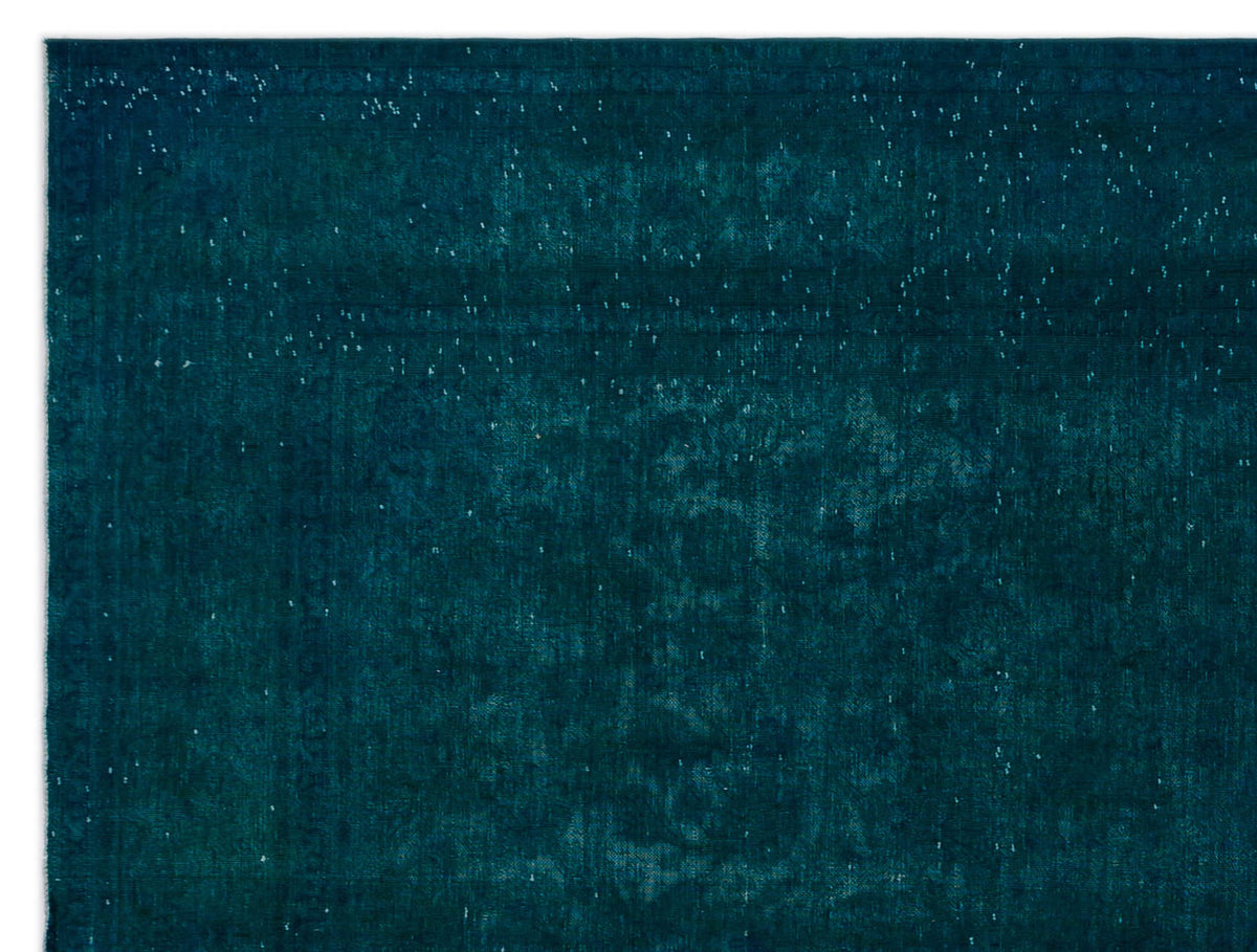 Turquoise  Over Dyed Vintage XLarge Rug 9&#39;1&#39;&#39; x 12&#39;2&#39;&#39; ft 277 x 370 cm
