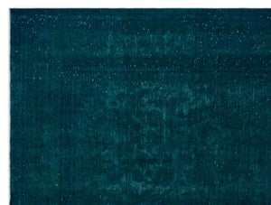 Turquoise  Over Dyed Vintage XLarge Rug 9'1'' x 12'2'' ft 277 x 370 cm