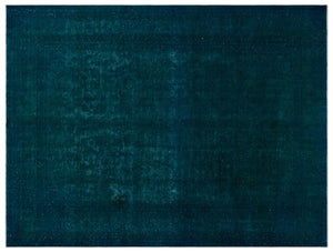 Turquoise  Over Dyed Vintage XLarge Rug 9'1'' x 12'2'' ft 277 x 370 cm
