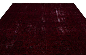 Red Over Dyed Vintage XLarge Rug 9'7'' x 12'7'' ft 292 x 383 cm