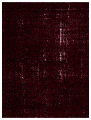 Red Over Dyed Vintage XLarge Rug 9'7'' x 12'7'' ft 292 x 383 cm