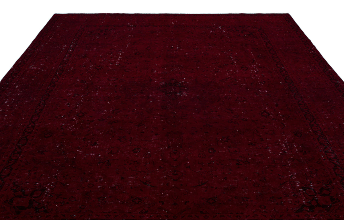 Red Over Dyed Vintage XLarge Rug 9&#39;5&#39;&#39; x 12&#39;4&#39;&#39; ft 286 x 375 cm