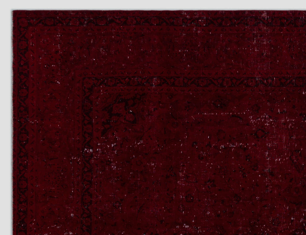 Red Over Dyed Vintage XLarge Rug 9'5'' x 12'4'' ft 286 x 375 cm