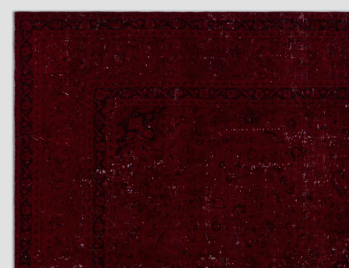 Red Over Dyed Vintage XLarge Rug 9&#39;5&#39;&#39; x 12&#39;4&#39;&#39; ft 286 x 375 cm