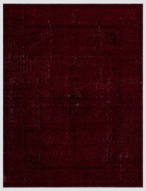 Red Over Dyed Vintage XLarge Rug 9'5'' x 12'4'' ft 286 x 375 cm