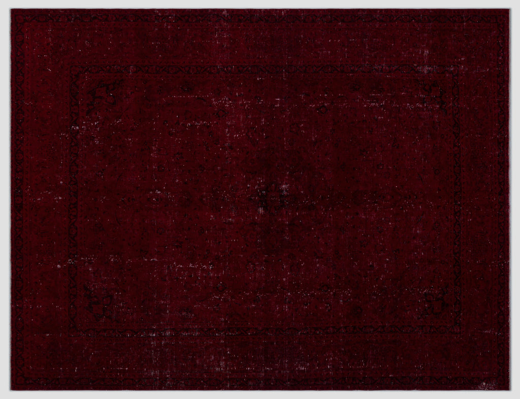 Red Over Dyed Vintage XLarge Rug 9'5'' x 12'4'' ft 286 x 375 cm
