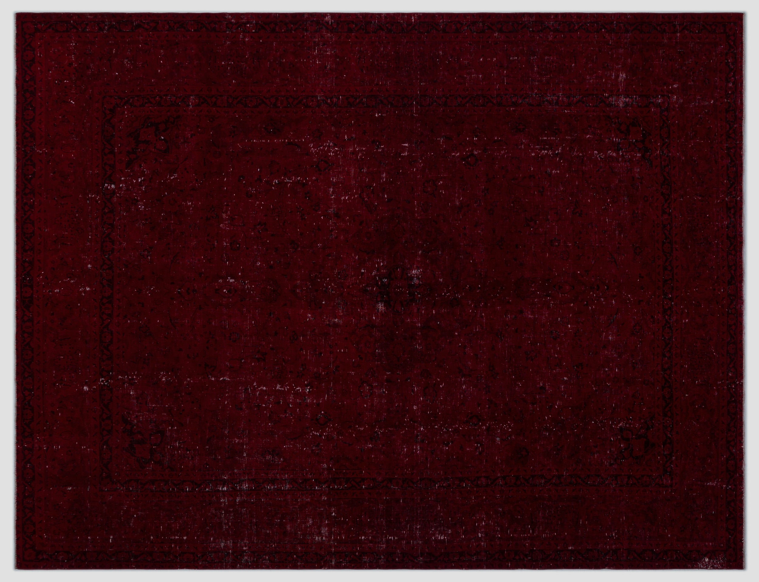 Red Over Dyed Vintage XLarge Rug 9'5'' x 12'4'' ft 286 x 375 cm
