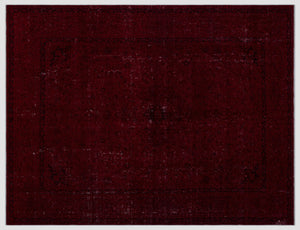 Red Over Dyed Vintage XLarge Rug 9'5'' x 12'4'' ft 286 x 375 cm