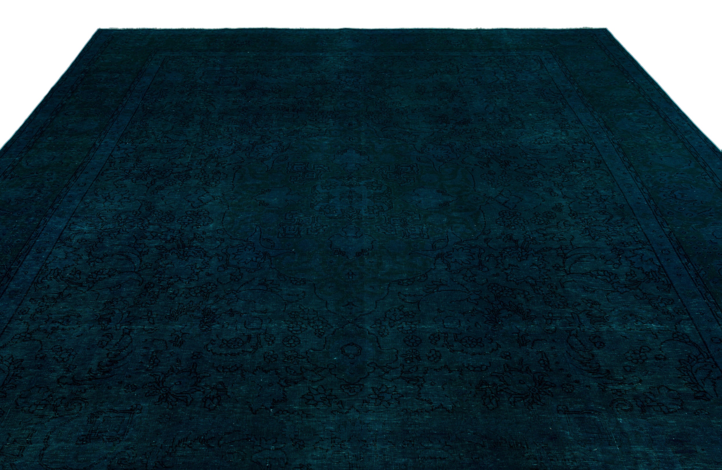 Turquoise  Over Dyed Vintage XLarge Rug 9'3'' x 12'11'' ft 283 x 394 cm