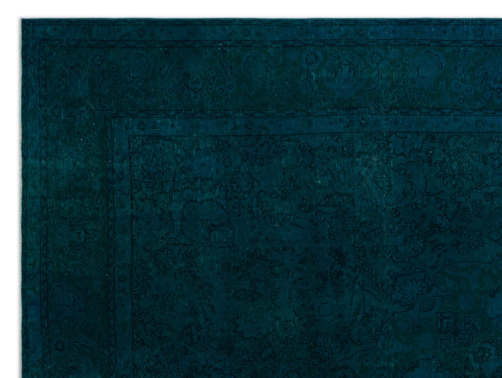 Turquoise  Over Dyed Vintage XLarge Rug 9'3'' x 12'11'' ft 283 x 394 cm