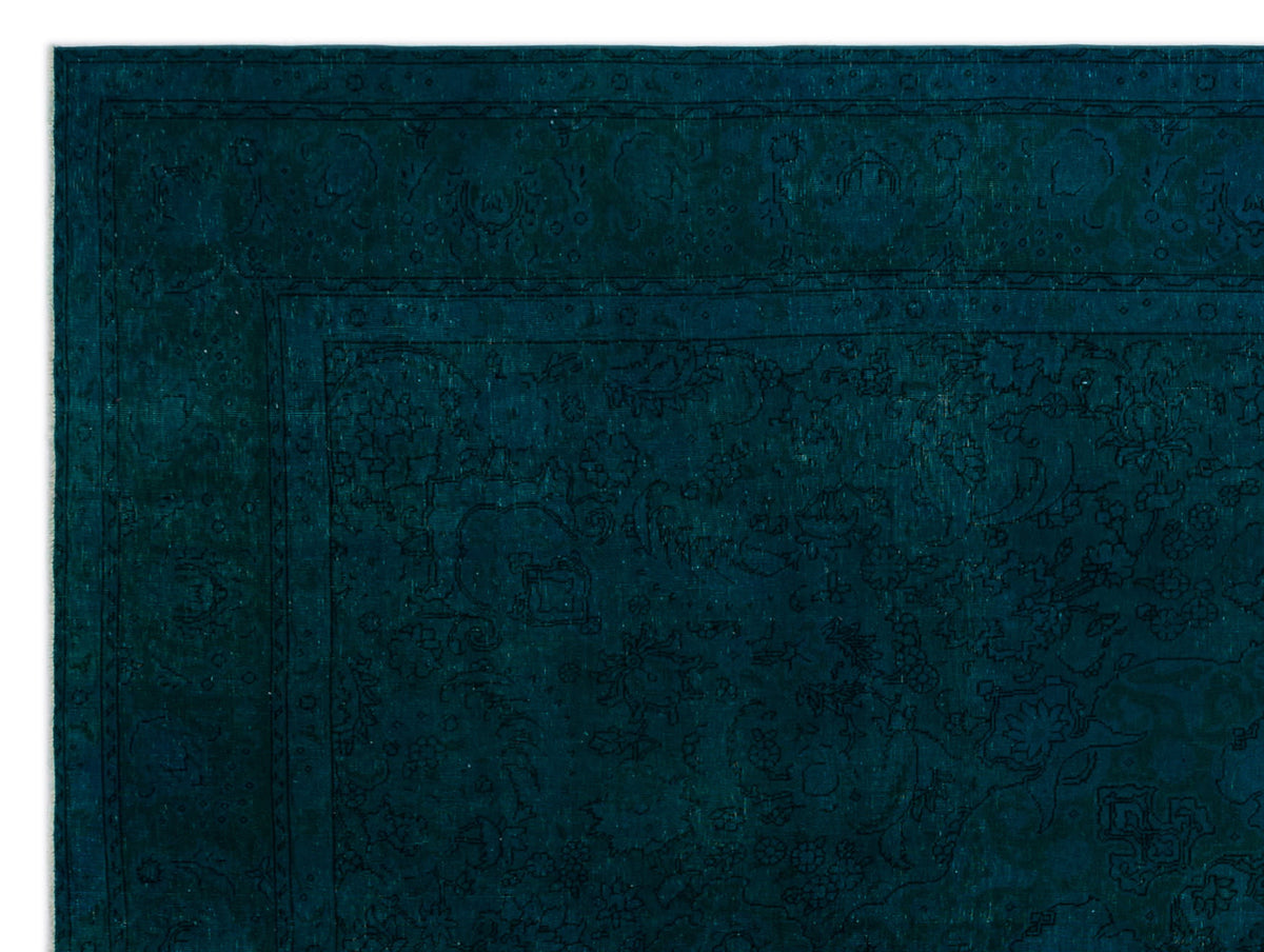 Turquoise  Over Dyed Vintage XLarge Rug 9&#39;3&#39;&#39; x 12&#39;11&#39;&#39; ft 283 x 394 cm